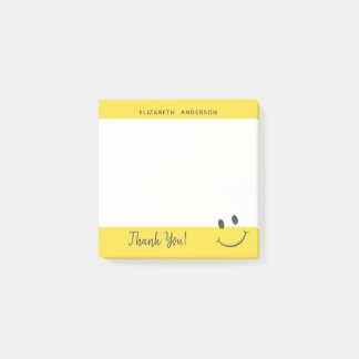 Happy Face Smiling Thank You Personalize Post-it Notes