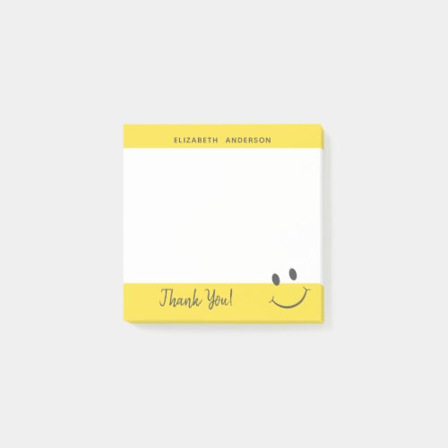 Happy Face Smiling Thank You Personalize Post_it Notes