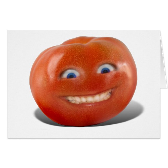 Happy Face Smiling Tomato Cards (Front Horizontal)