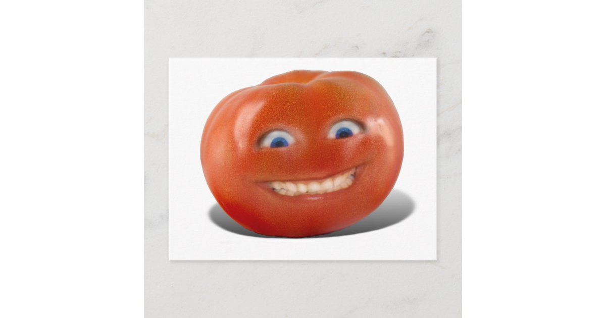 Happy Face Smiling Tomato Postcard | Zazzle.com