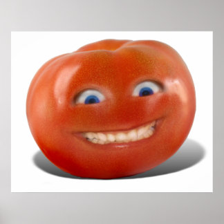 Happy Face Smiling Tomato Poster
