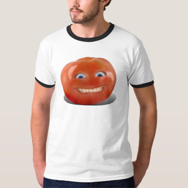 Happy Face Smiling Tomato T-Shirt (Front)