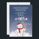 Happy Face Snowman Holiday Moving Announcement<br><div class="desc">Notify everyone on your mailing list about your move with this adorable Happy Face Snowman moving announcement. He's dressed in Santa's hat and a red scarf and wears a big smile. The card is easy to customize with your wording, font, font color and choice of six paper types. Not exactly...</div>