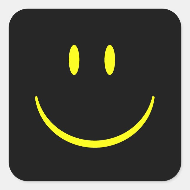 Happy Face Square Sticker (Front)