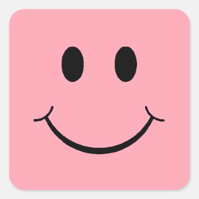 Happy Face Square Sticker (Front)