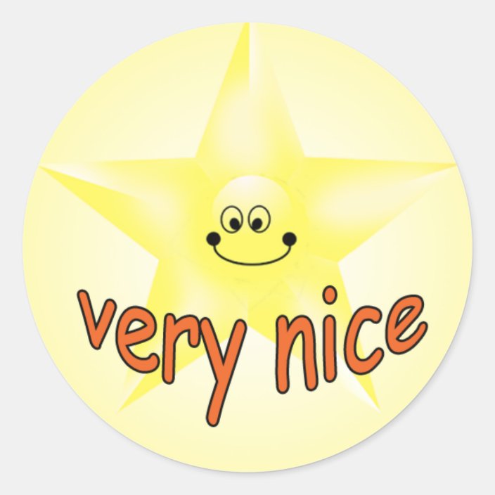 Happy Face Star Teacher Very Nice Award Stickers | Zazzle.com