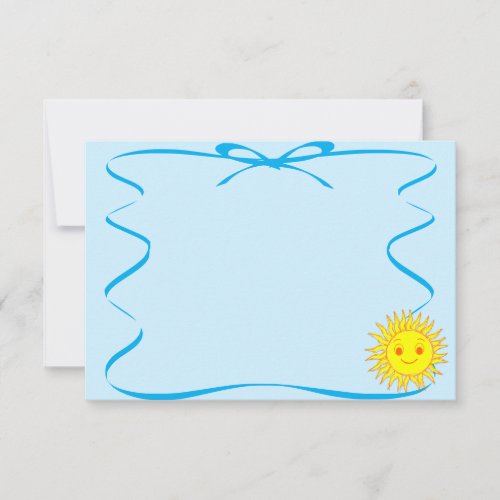 Happy Face Sunshine Ribbon Drawing Note Card