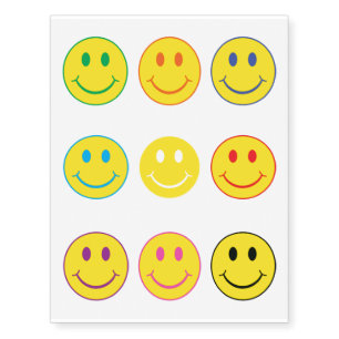 Happy Face Temporary Tattoos