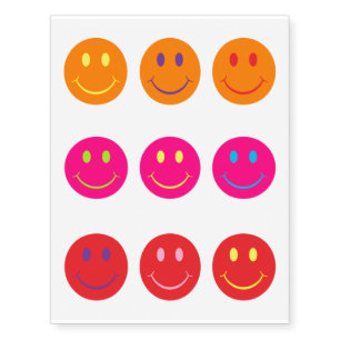 Happy Face Temporary Tattoos