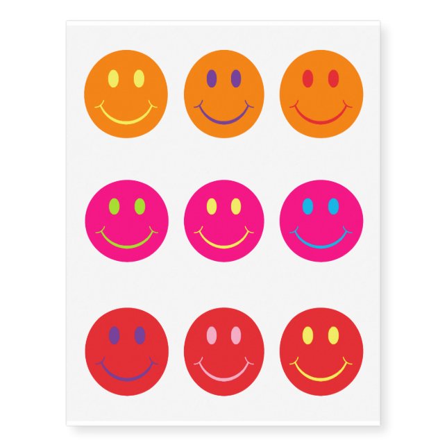 Happy Face Temporary Tattoos (Front)