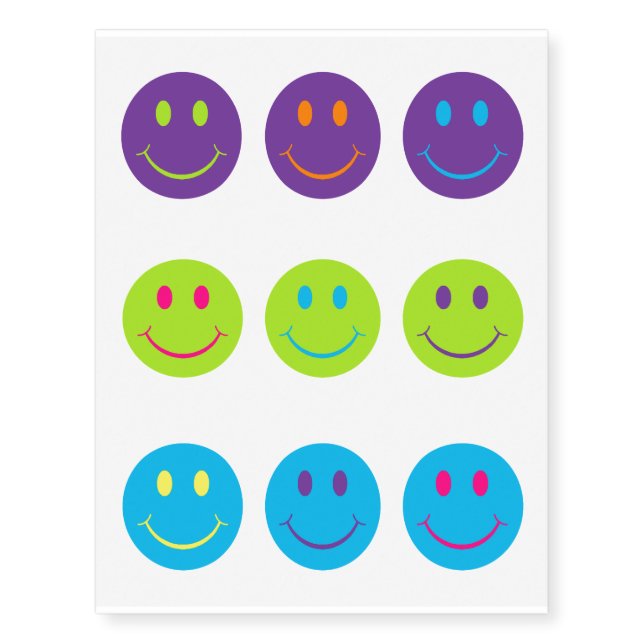 Happy Face Temporary Tattoos (Front)