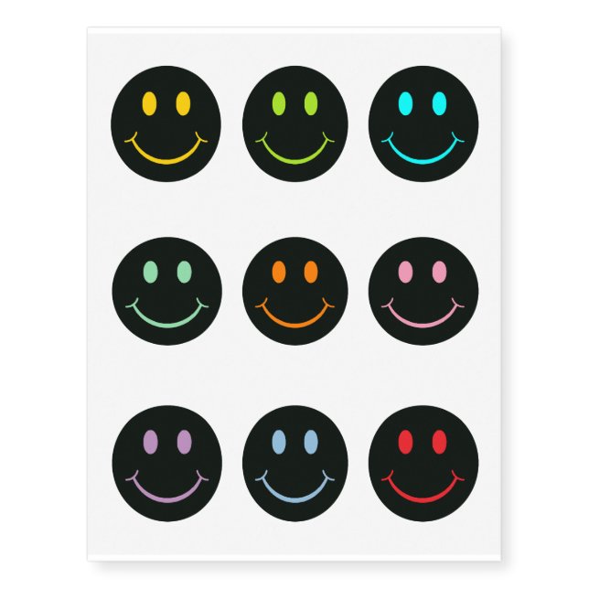 Happy Face Temporary Tattoos (Front)