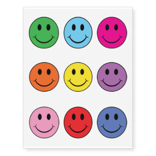 Happy Face Temporary Tattoos