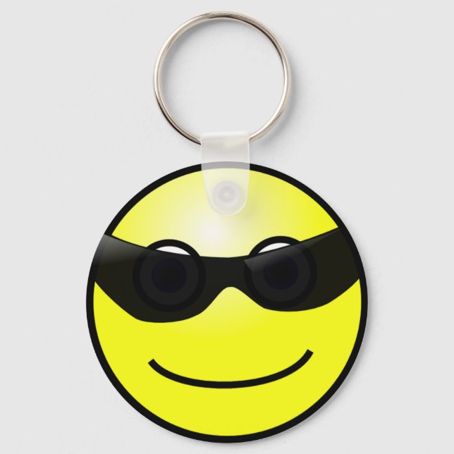 Happy Face with Sunglasses Keychain (Front)