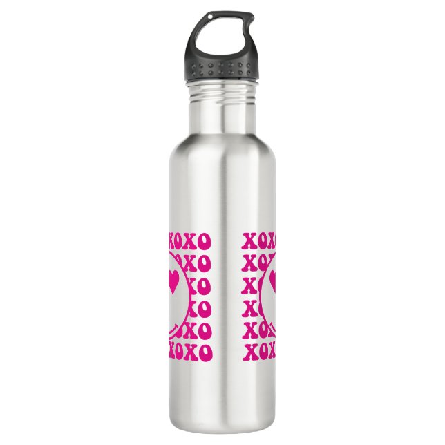 Happy Face, xoxo, valentine, custom mug, cup Stainless Steel Water Bottle (Front)