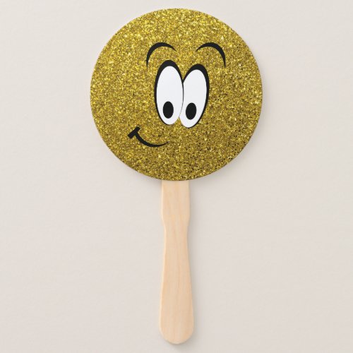 Happy Face Yellow Party Hand Fan