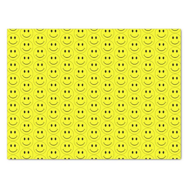 Happy Face Yellow Pattern Tissue Paper (Front)