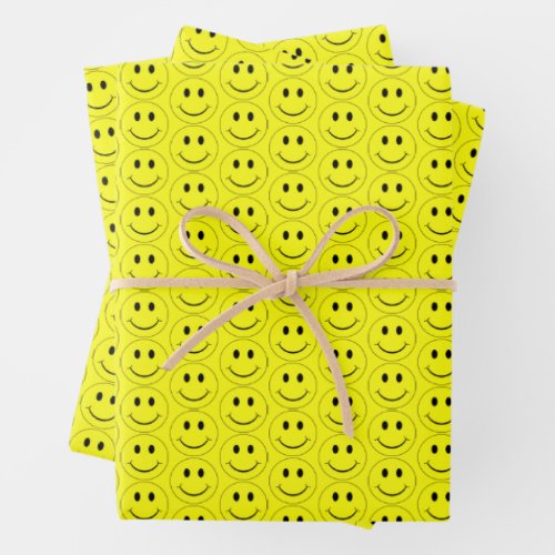 Happy Face Yellow Pattern Tissue Paper
