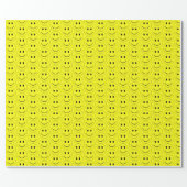 Happy Face Yellow Pattern Wrapping Paper (Flat)