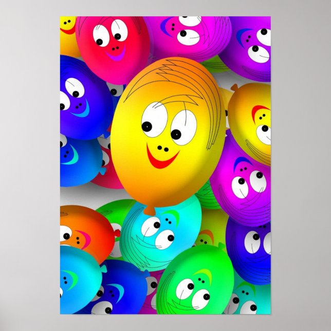 Happy Faces Balloons Poster (Front)