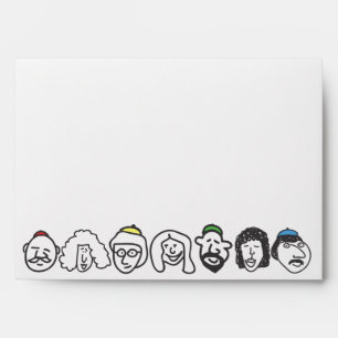 HAPPY FACES Bar Bat Mitzvah Invitation Envelope