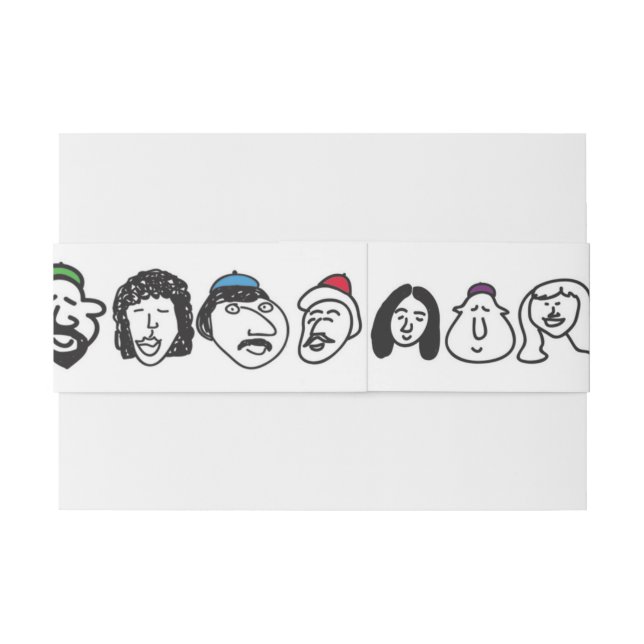 HAPPY FACES Bat Mitzvah Envelope Wrap Band (Back Example)