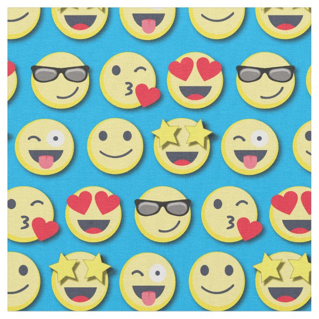 Happy Faces Cute Smiles Fabric (Close Up)