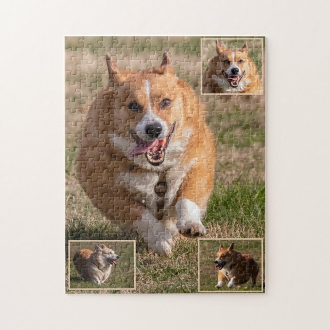 Happy Faces Running Corgis Jigsaw Puzzle (Vertical)