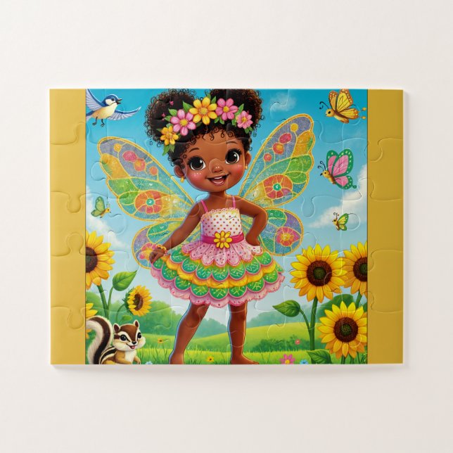 "HAPPY FAIRY AND SUNFLOWERS" JIGSAW PUZZLE (Horizontal)