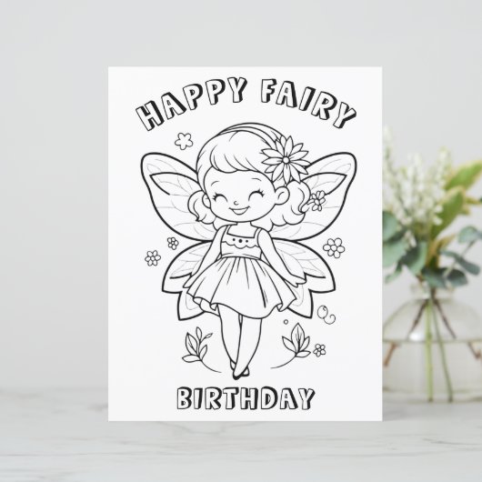 Happy fairy birthday party activity (Standing Front)