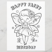 Happy fairy birthday party activity (Front)