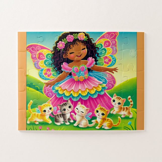 "HAPPY FAIRY & KITTENS" JIGSAW PUZZLE (Horizontal)