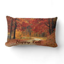 Happy Fall Autumn Colored Road pillow