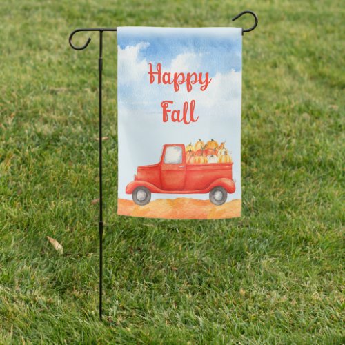 Happy Fall Autumn Harvest Truck  Garden Flag