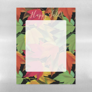 Happy Fall! Autumn Leaves Magnetic Dry Erase Sheet
