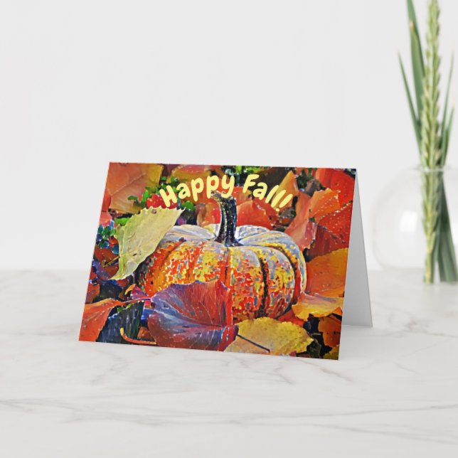 Happy Fall Autumn Season Art Card (Front)
