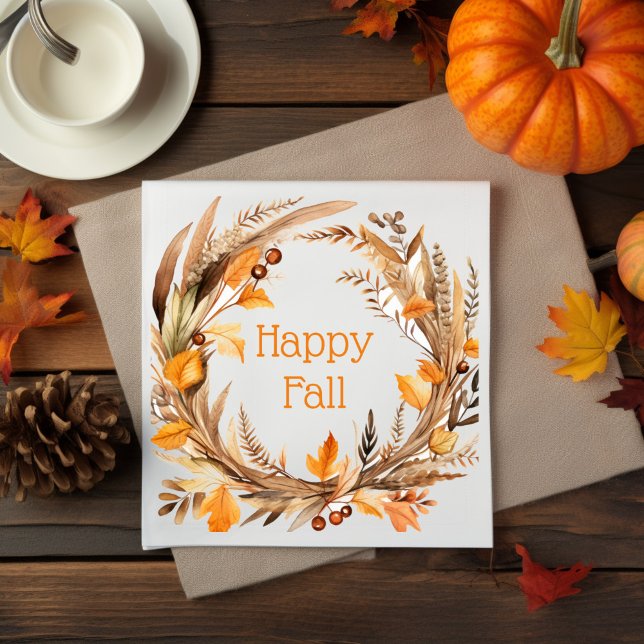 Happy Fall Autumn Wreath Napkins (Creator Uploaded)