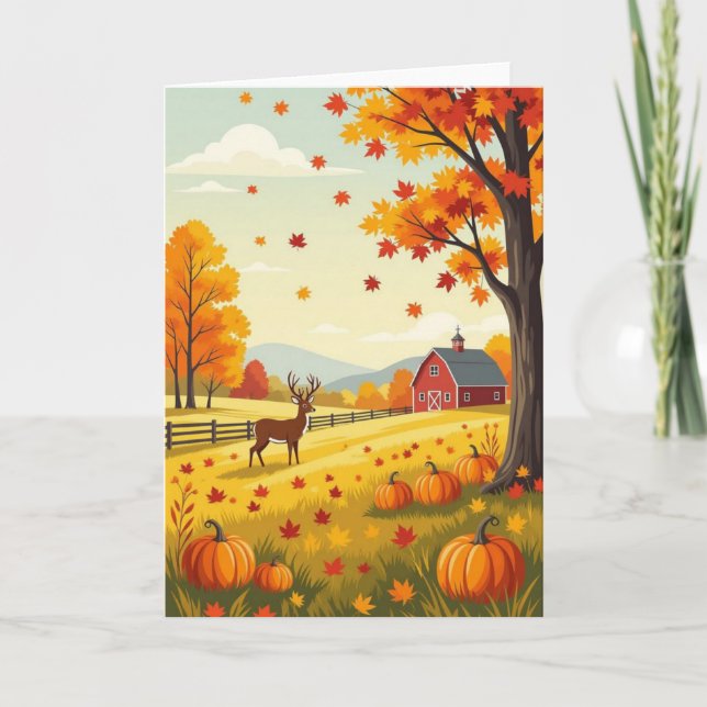 Happy Fall Card, Autumn Card, Fall Card (Front)