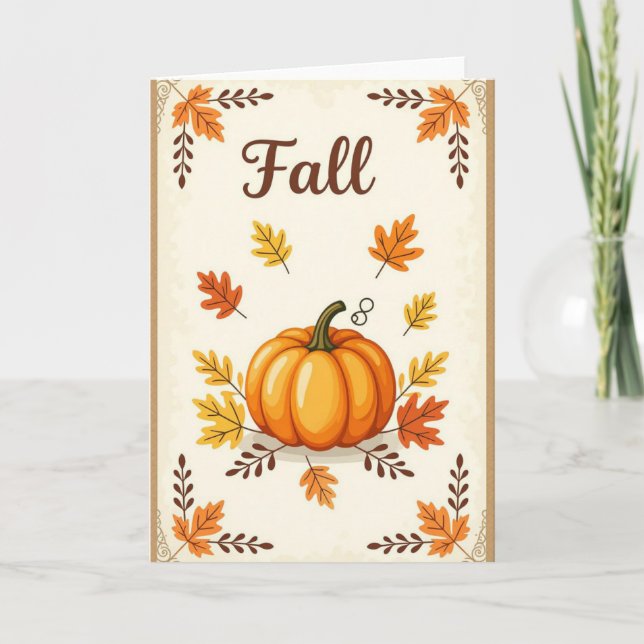 Happy Fall Card, Autumn Card, Fall Card (Front)
