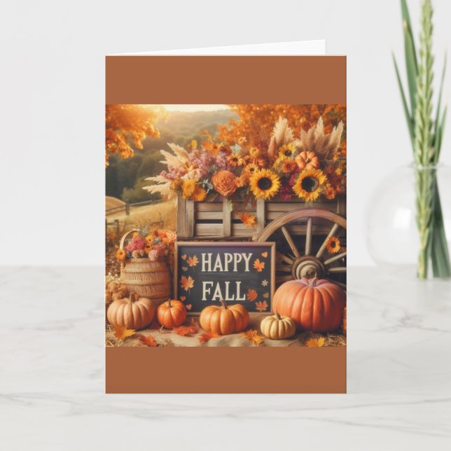 Happy Fall Card, Fall Card, Fall Season Card (Front)