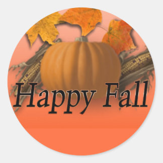 Happy Fall Classic Round Sticker