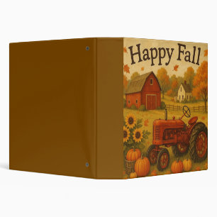 Happy fall classic tractor and farm 3 ring binder