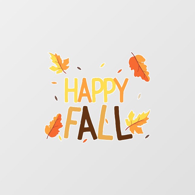 Happy Fall Classroom Wall Decal (Front)