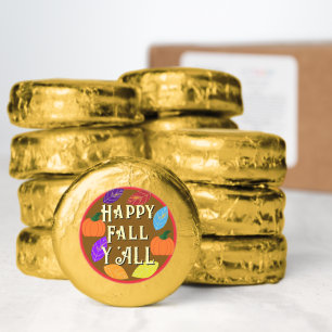 Happy Fall Colorful Leaves Pumpkins Brown Dipped Oreo Cookie Favors