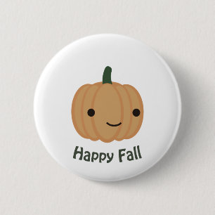 Happy Fall - Cute Pumpkin Button
