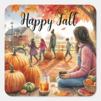 Happy Fall  Family and Pumpkins 