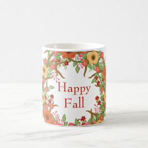 Happy Fall Floral Wreath Coffee Mug