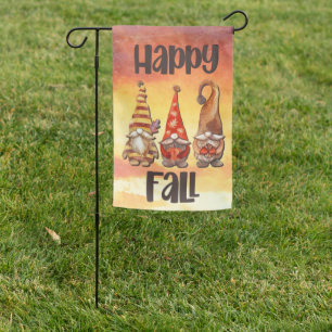 Happy Fall Gnomes Garden Flag