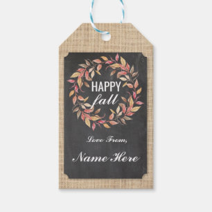 Happy Fall Harvest Festival Gift Tags Chalk Tag
