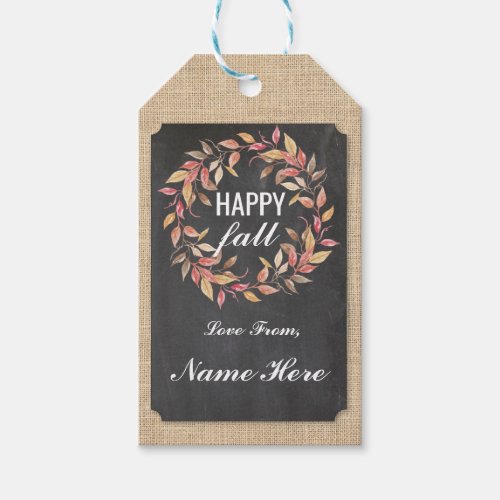 Happy Fall Harvest Festival Gift Tags Chalk Tag